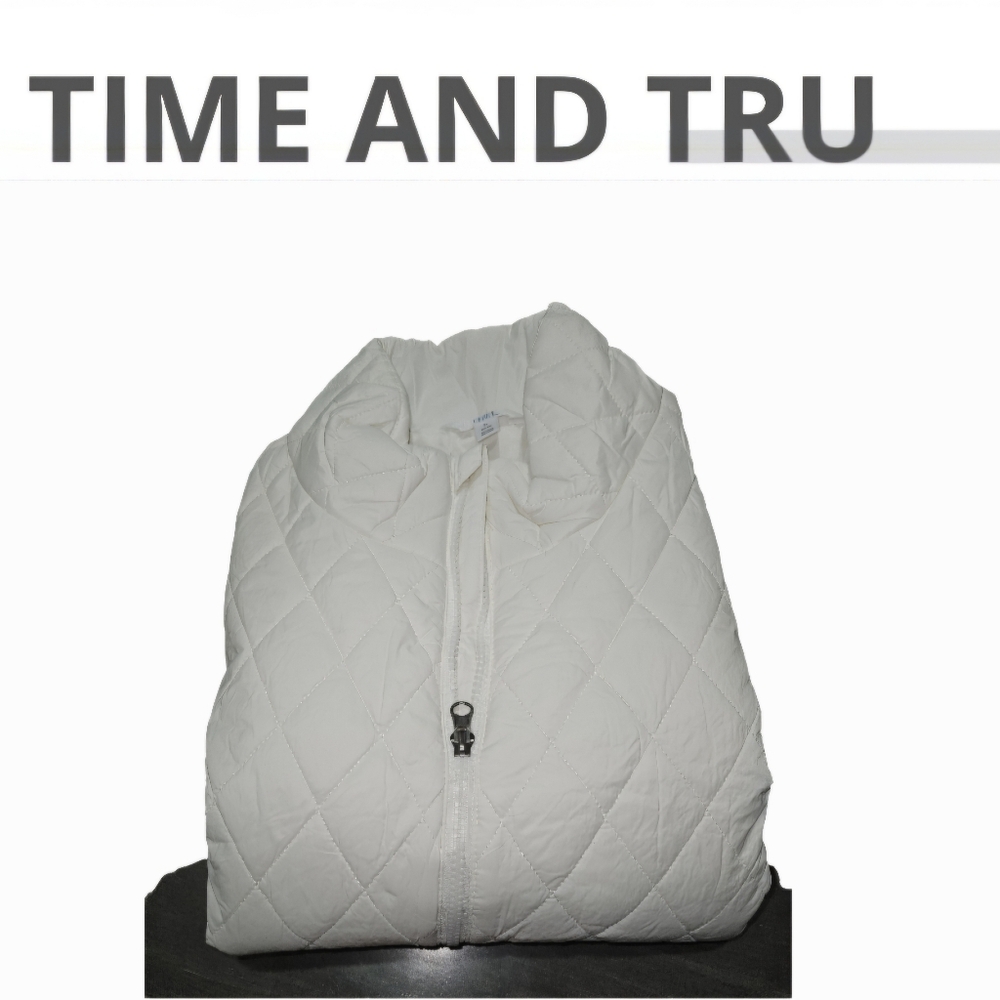 Women's Time & Tru Diamond Quilt Promo Vest White Large(12-14)